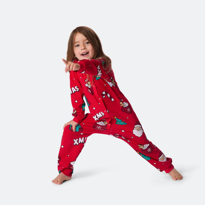 Kids' Red Xmas Overall Christmas Pyjamas