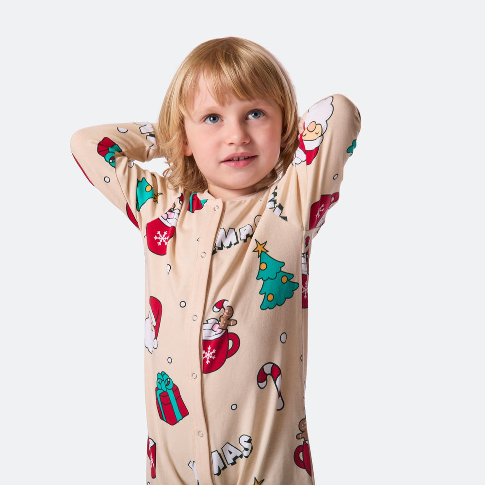 Kids' Beige Xmas Overall Christmas Pyjamas