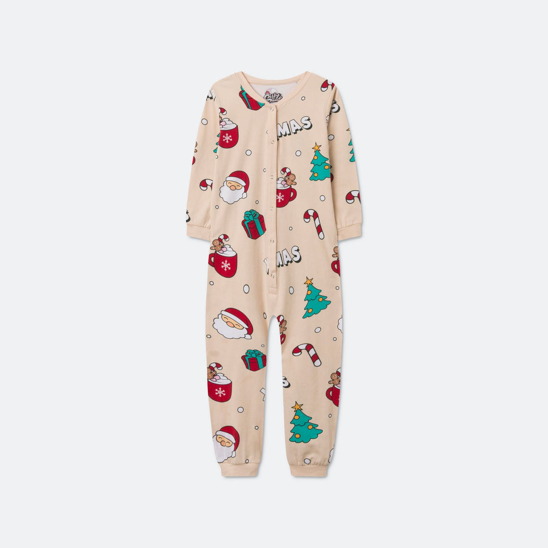 Kids' Beige Xmas Overall Christmas Pyjamas