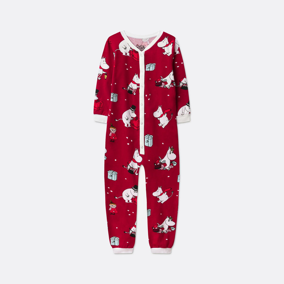 Kids' Red Moomin Overall Christmas Pyjamas