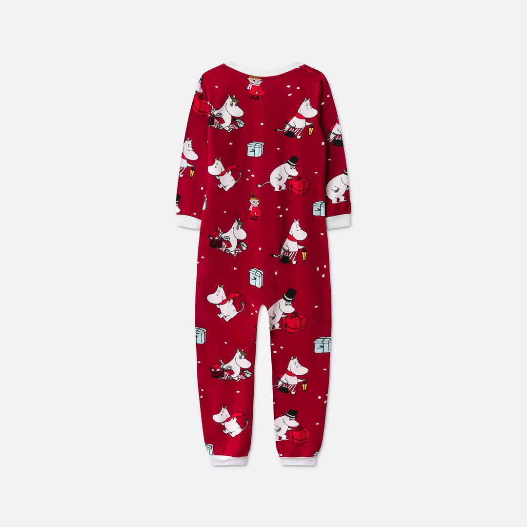 Kids' Red Moomin Overall Christmas Pyjamas