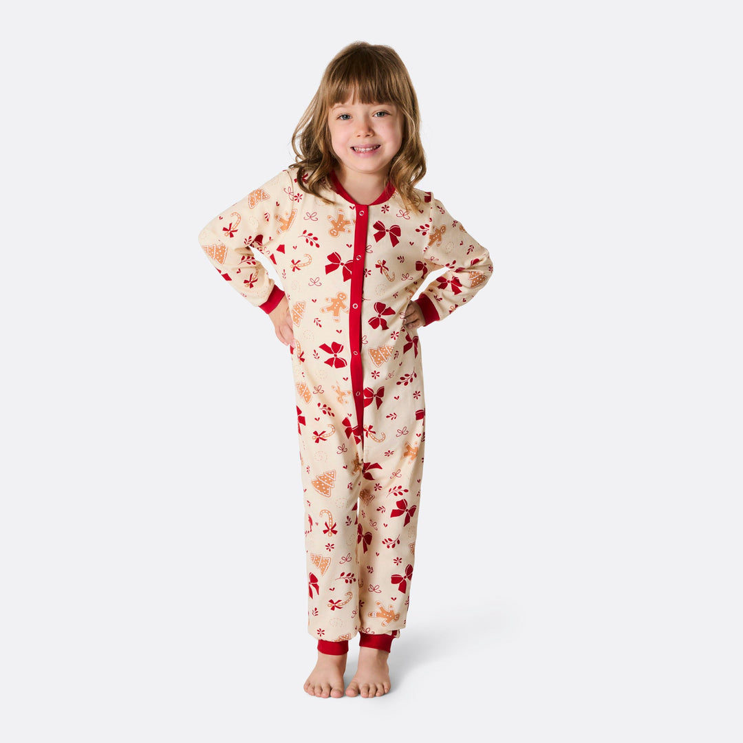 Kids' Gingerbread Overall Christmas Pyjamas