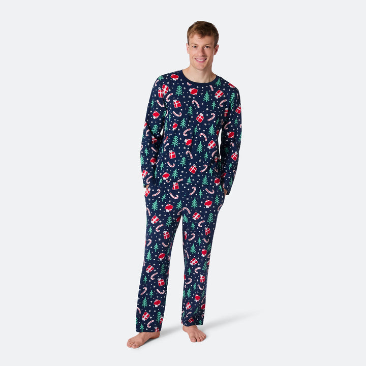 Men's Blue Christmas Pattern Christmas Pyjamas