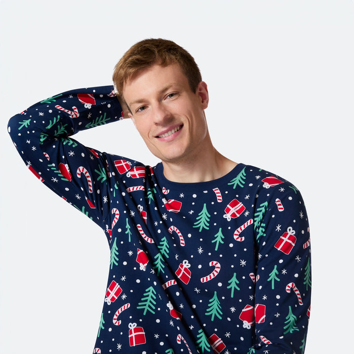 Men's Blue Christmas Pattern Christmas Pyjamas