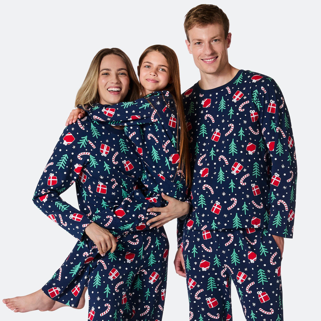 Blue Christmas Pattern Christmas Pyjamas Family
