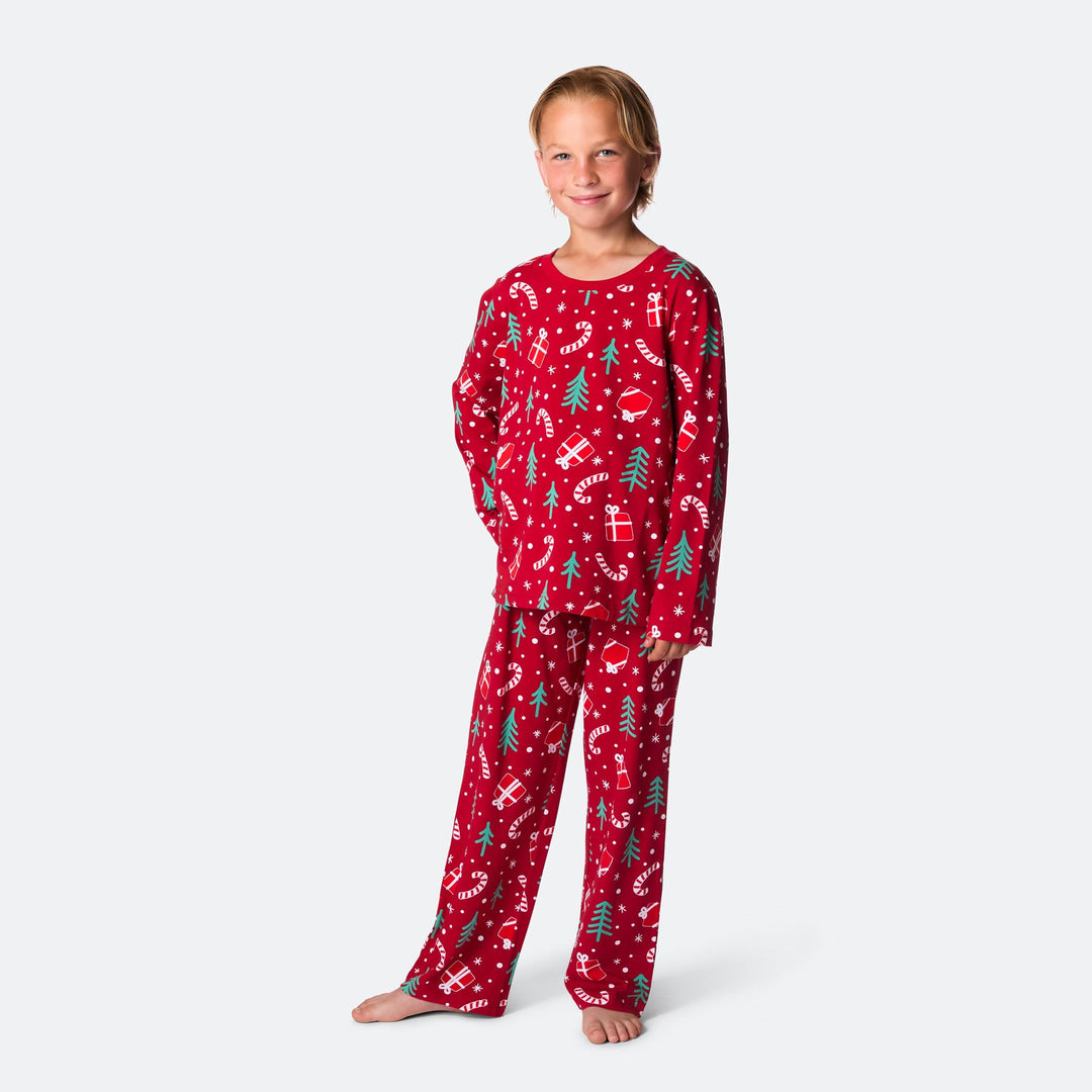 Kids' Red Christmas Pattern Christmas Pyjamas