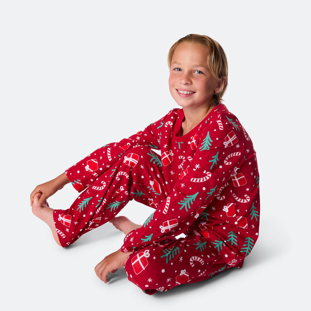 Kids' Red Christmas Pattern Christmas Pyjamas