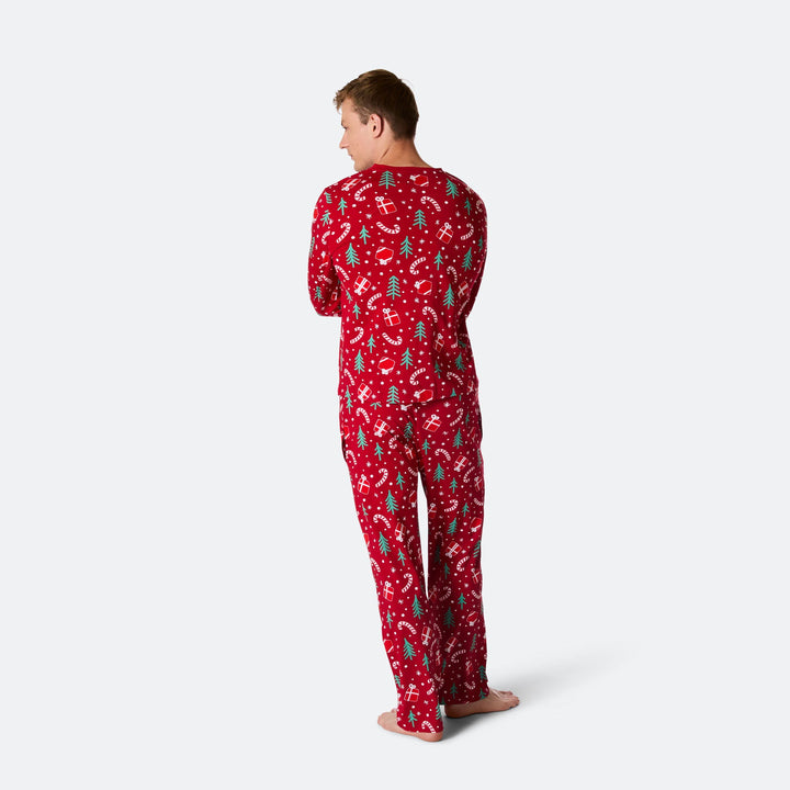 Men's Red Christmas Pattern Christmas Pyjamas