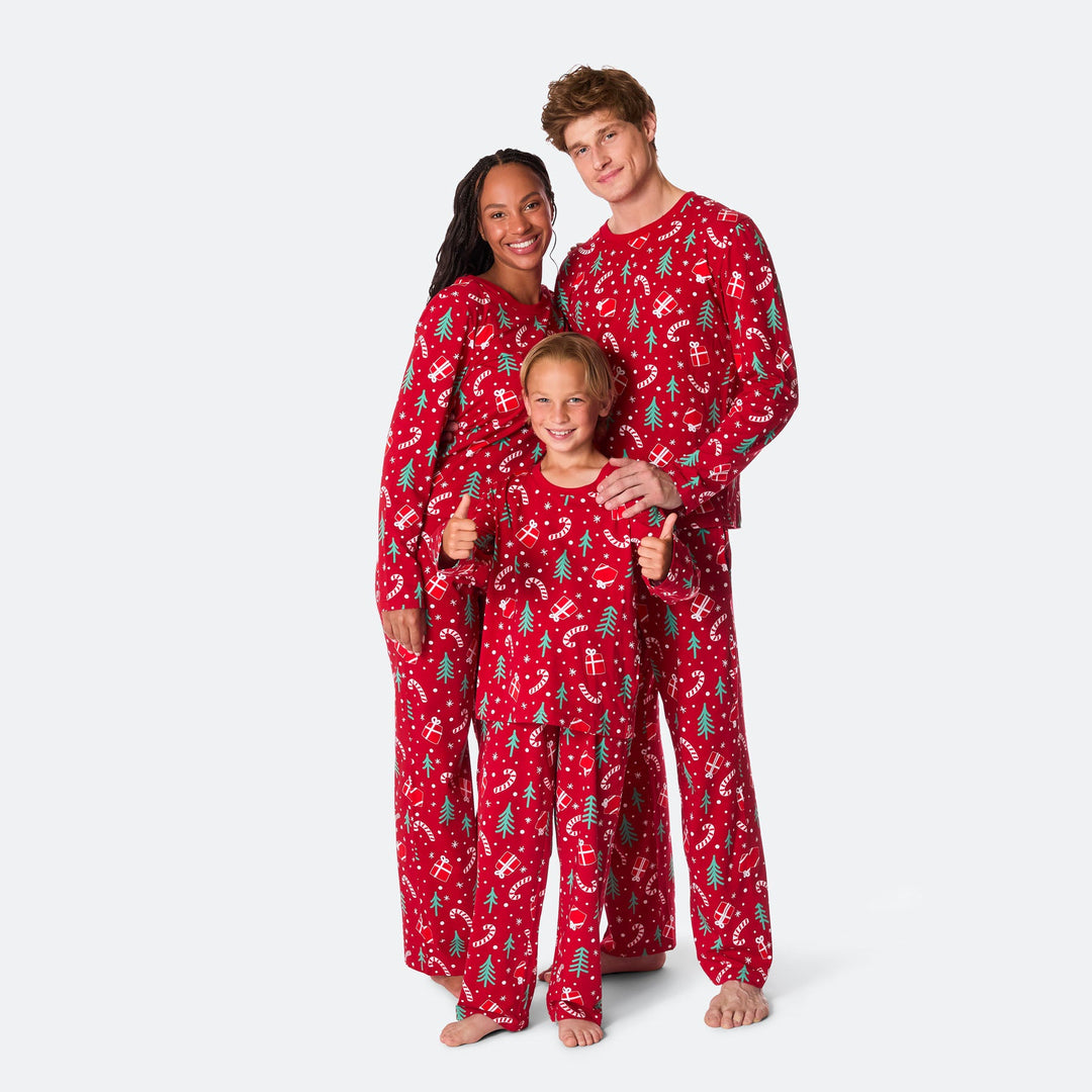 Men's Red Christmas Pattern Christmas Pyjamas