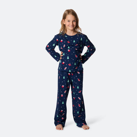 Kids' Blue Christmas Ornament Christmas Pyjamas