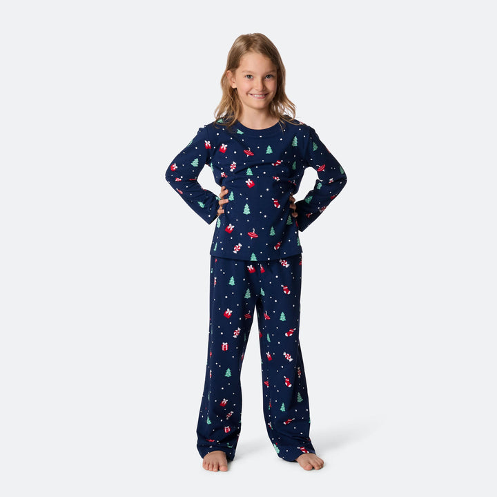 Kids' Blue Christmas Ornament Christmas Pyjamas