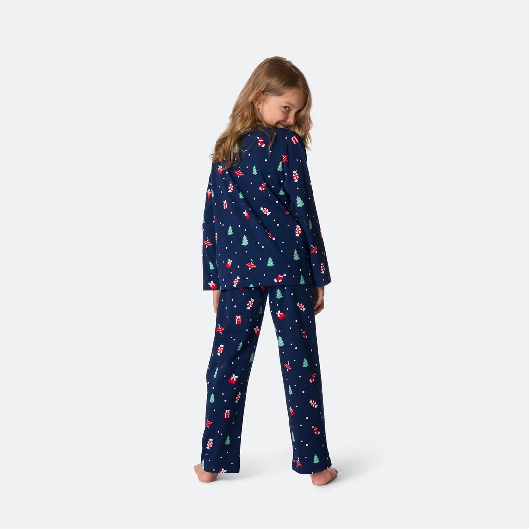 Kids' Blue Christmas Ornament Christmas Pyjamas