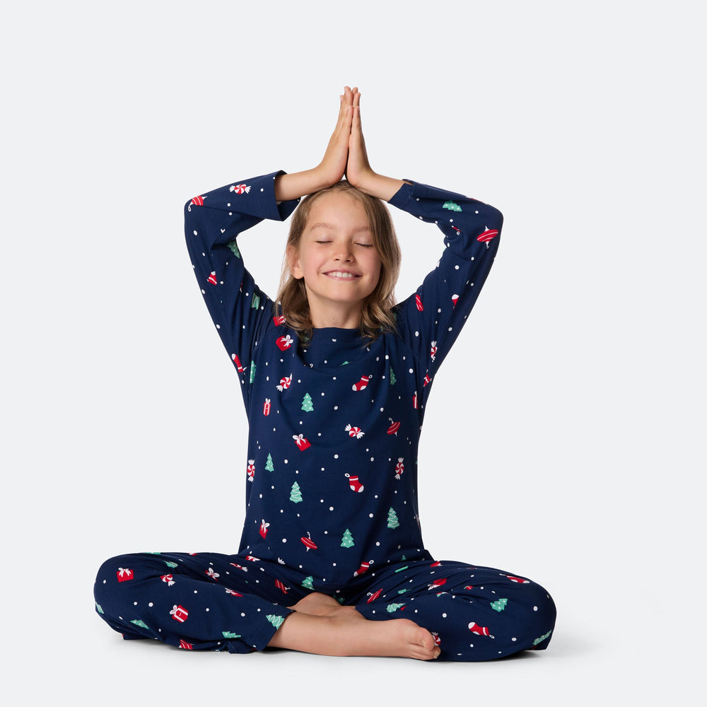 Kids' Blue Christmas Ornament Christmas Pyjamas