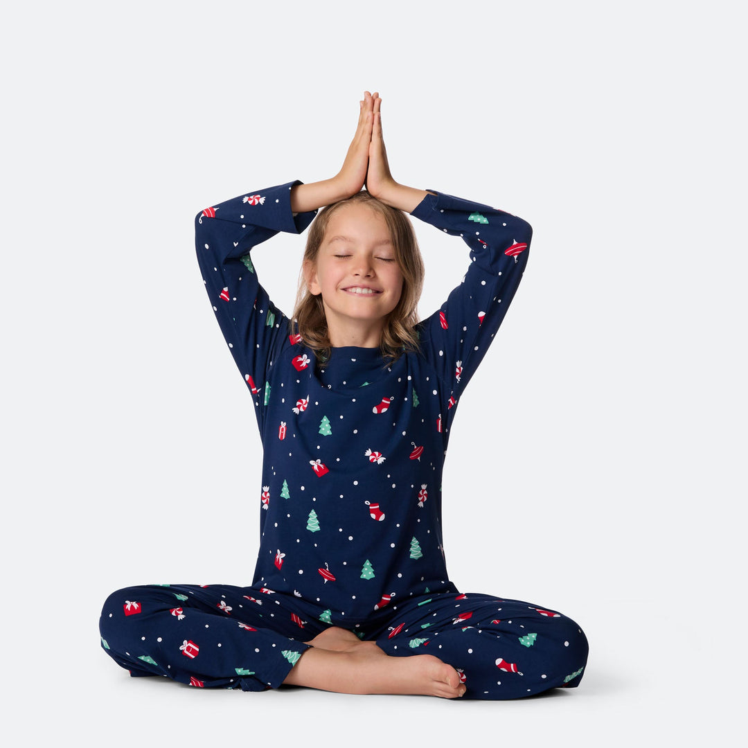 Kids' Blue Christmas Ornament Christmas Pyjamas