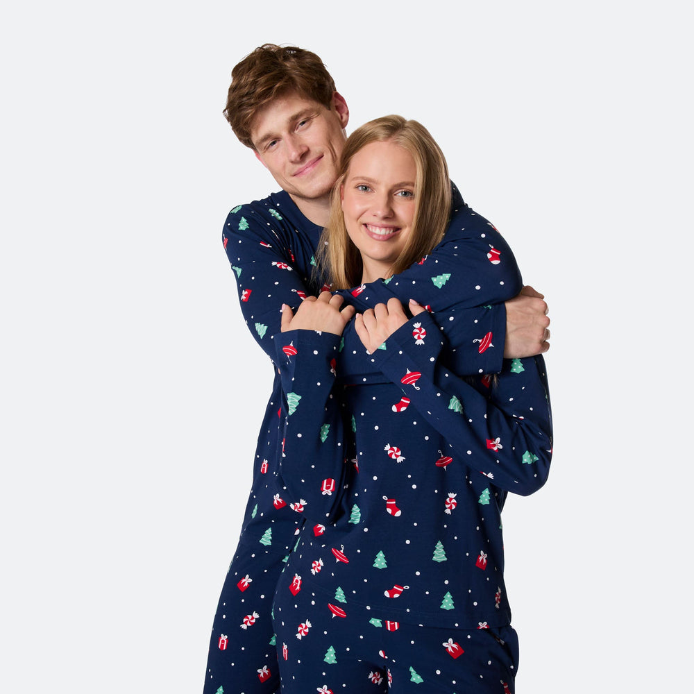 Men's Blue Christmas Ornament Christmas Pyjamas