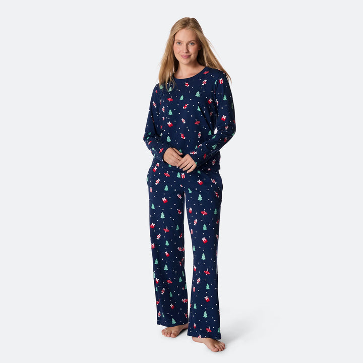 Women's Blue Christmas Ornament Christmas Pyjamas