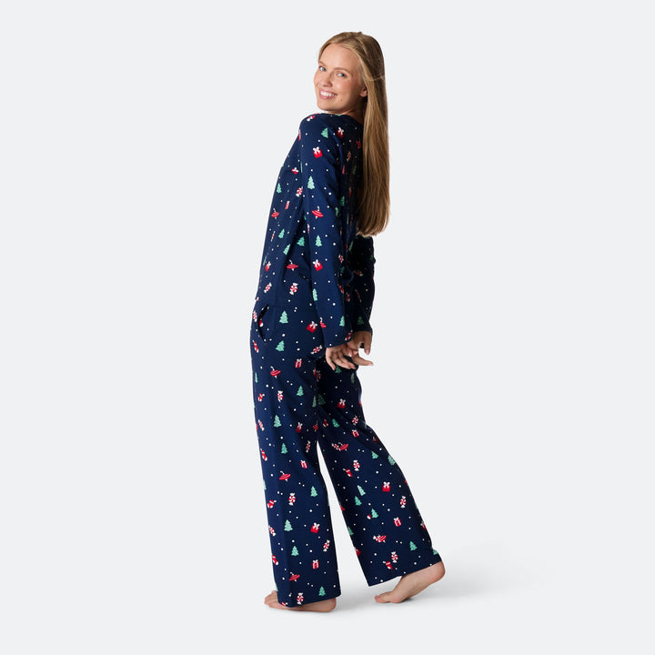 Women's Blue Christmas Ornament Christmas Pyjamas