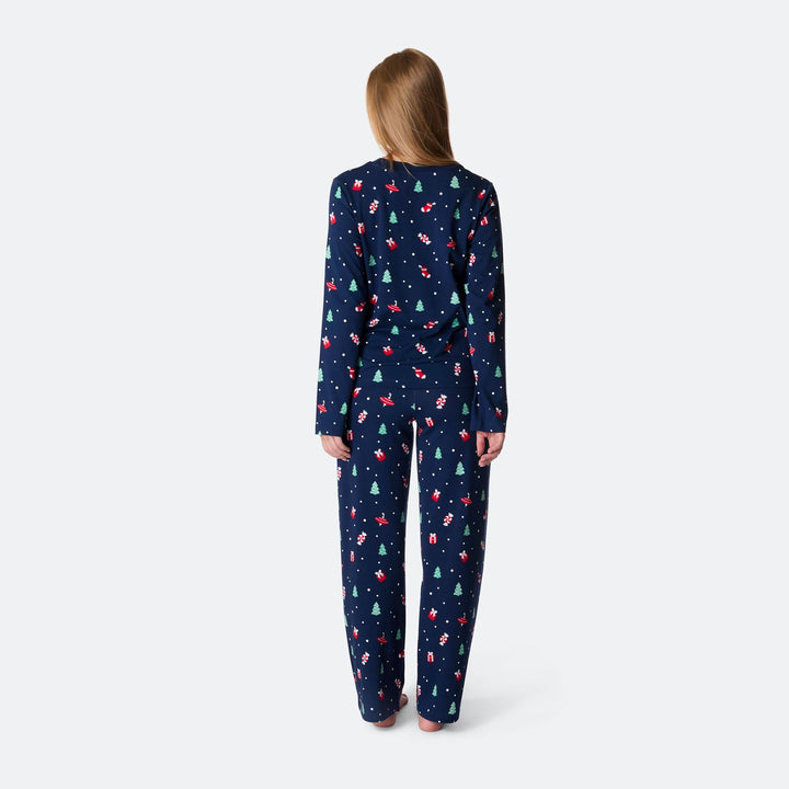 Women's Blue Christmas Ornament Christmas Pyjamas