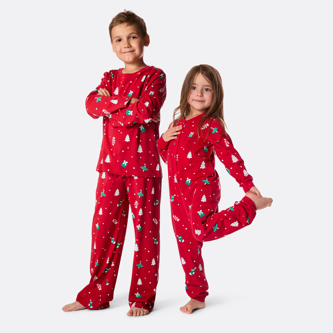 Kids' Red Christmas Ornament Christmas Pyjamas