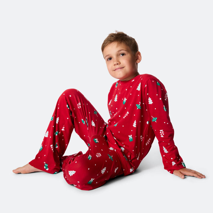 Kids' Red Christmas Ornament Christmas Pyjamas