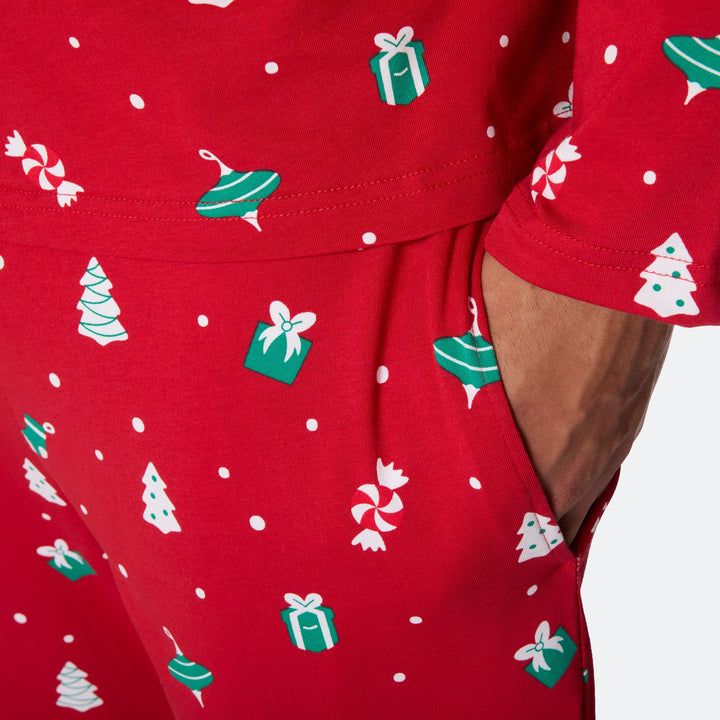 Men's Red Christmas Ornament Christmas Pyjamas