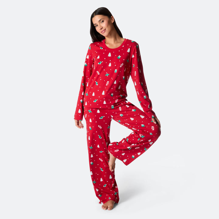 Women's Red Christmas Ornament Christmas Pyjamas