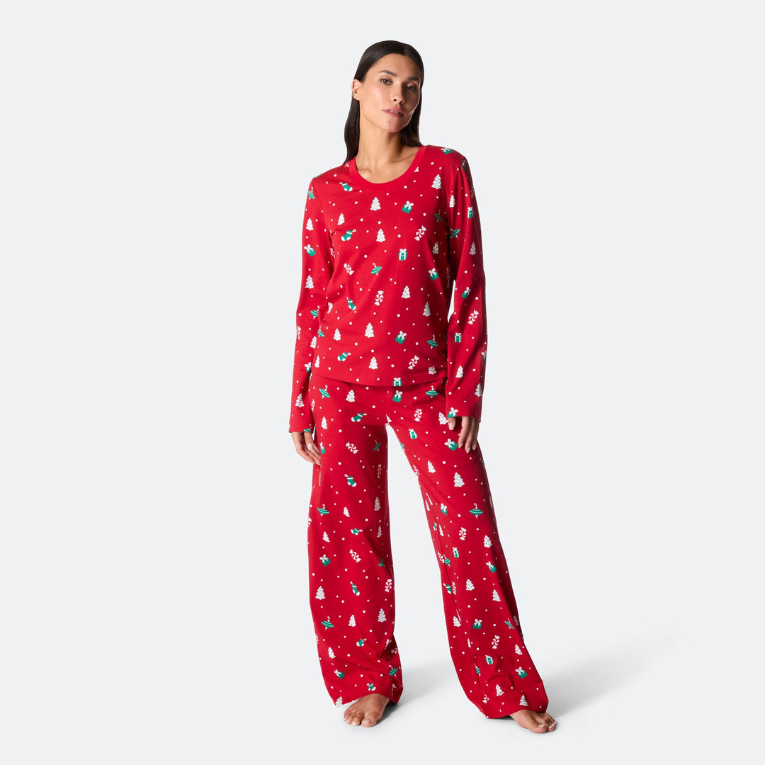 Women's Red Christmas Ornament Christmas Pyjamas
