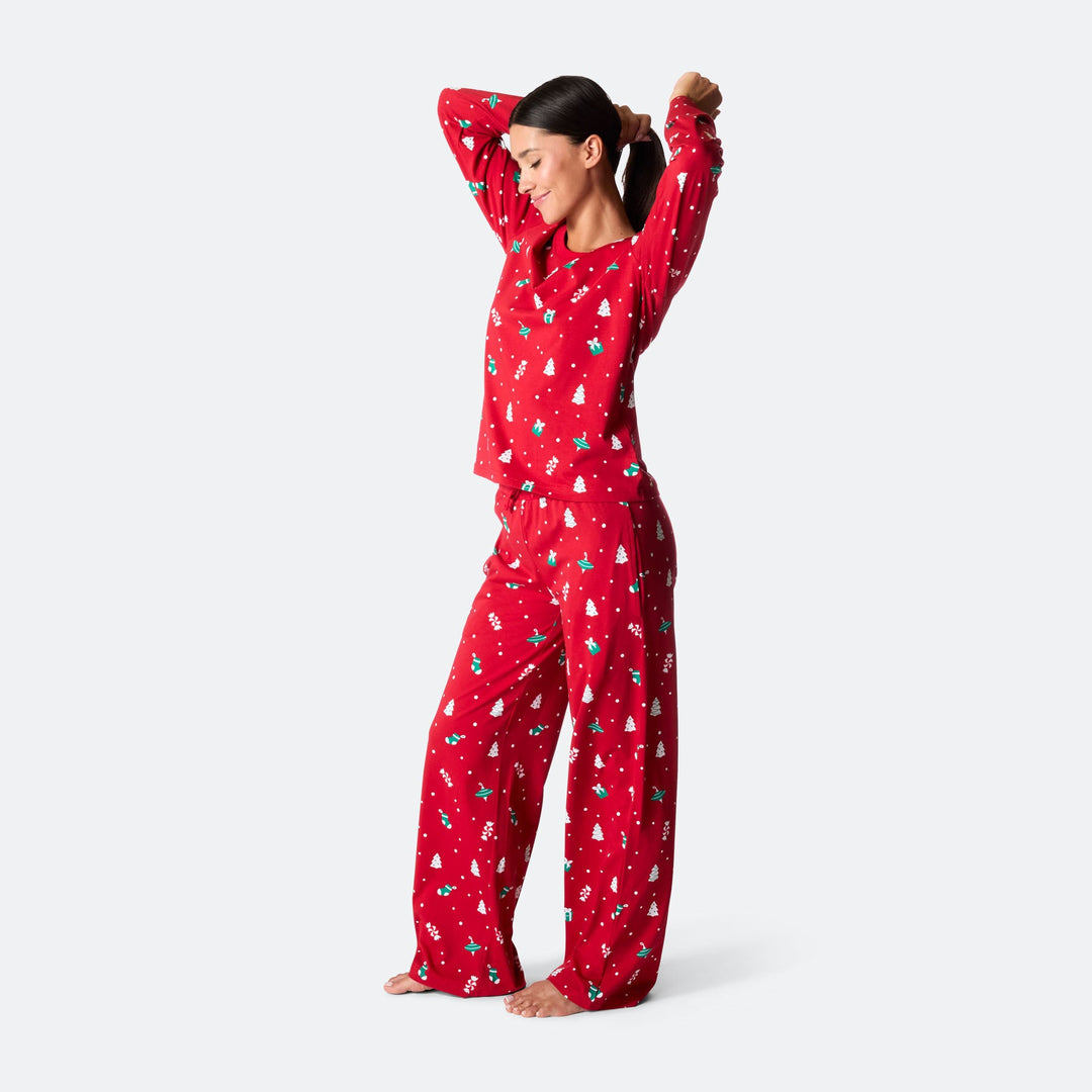 Women's Red Christmas Ornament Christmas Pyjamas