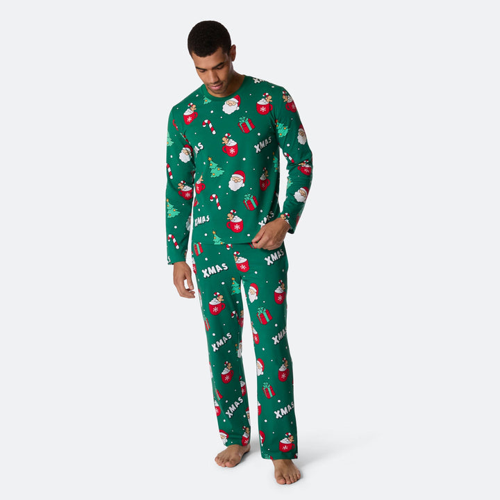 Men's Green Xmas Christmas Pyjamas