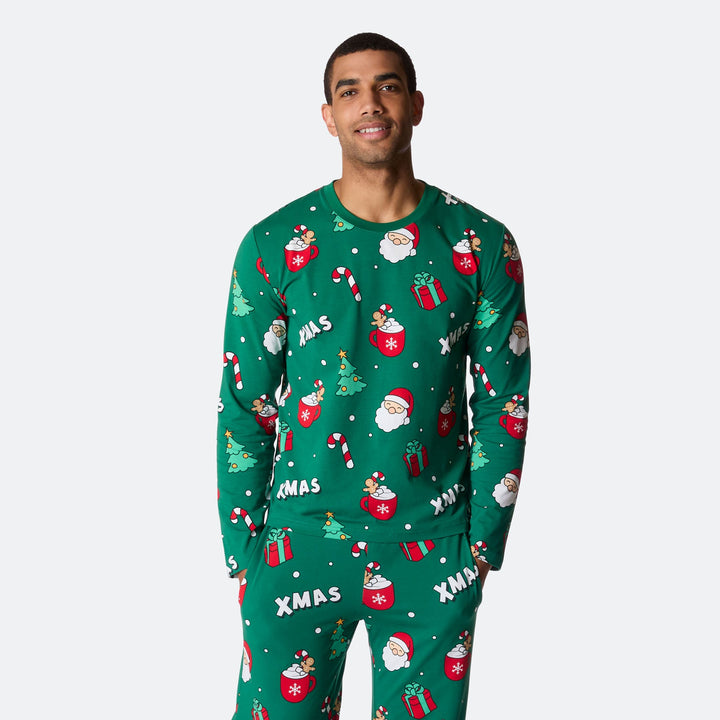 Men's Green Xmas Christmas Pyjamas
