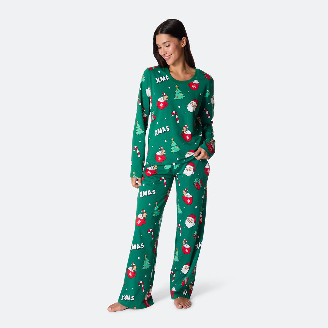 Women's Green Xmas Christmas Pyjamas