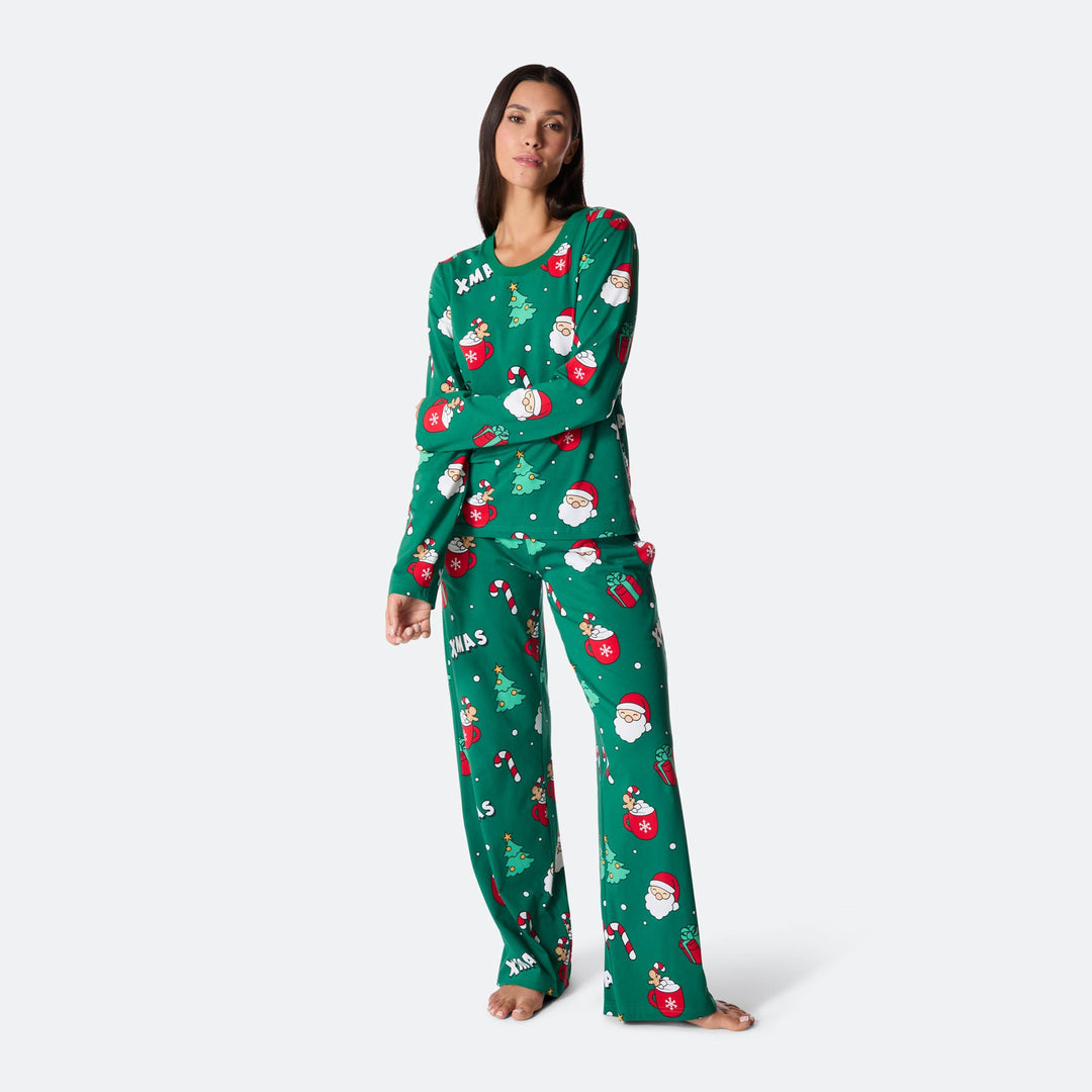 Women's Green Xmas Christmas Pyjamas