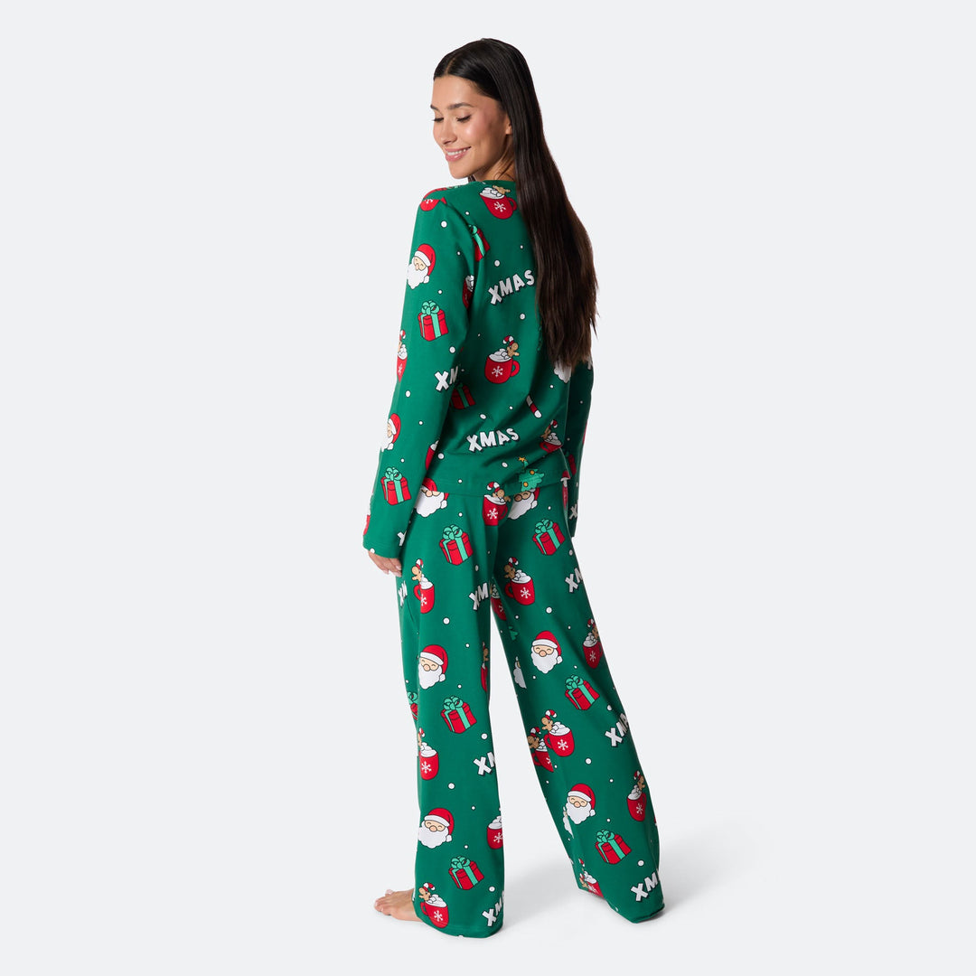 Women's Green Xmas Christmas Pyjamas