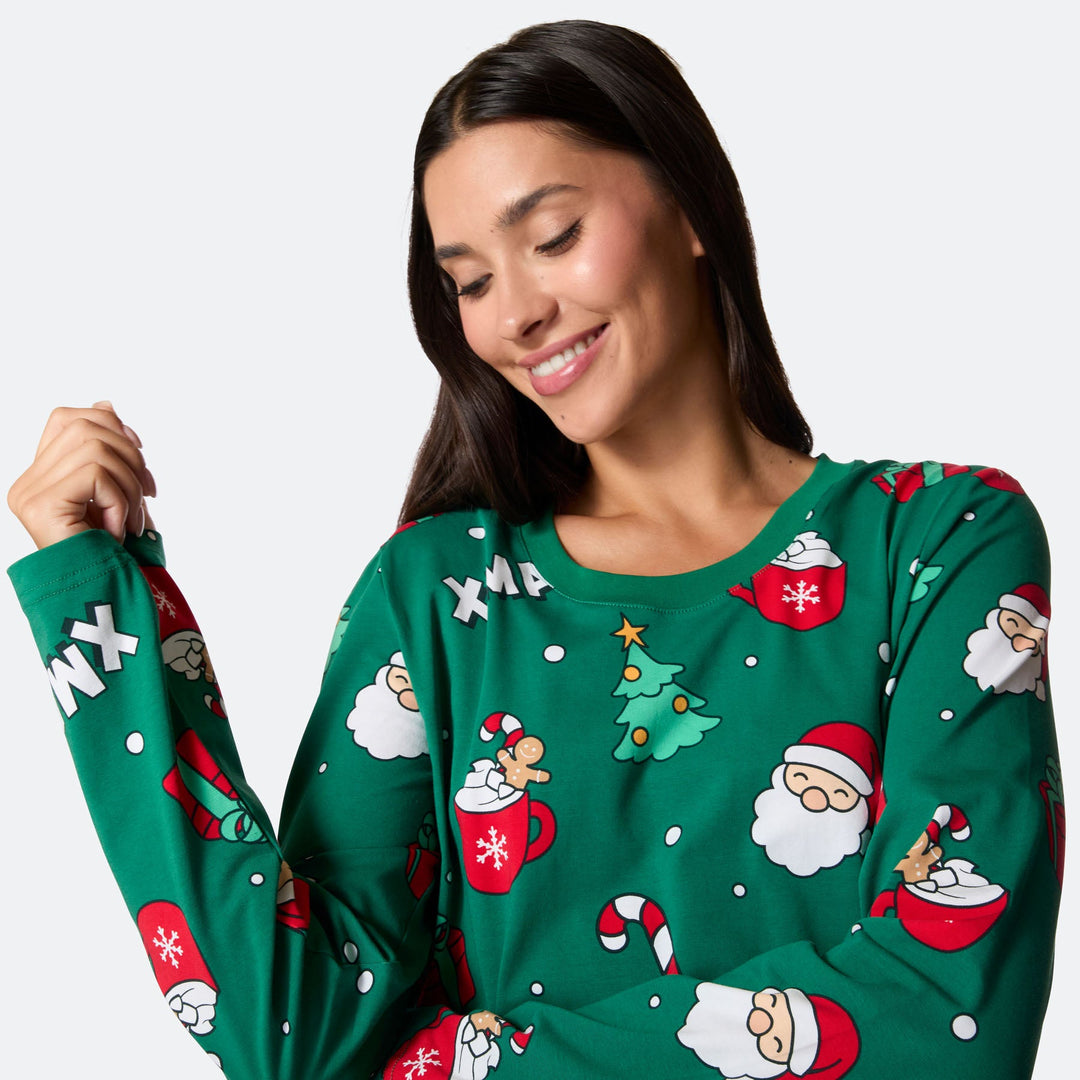Women's Green Xmas Christmas Pyjamas