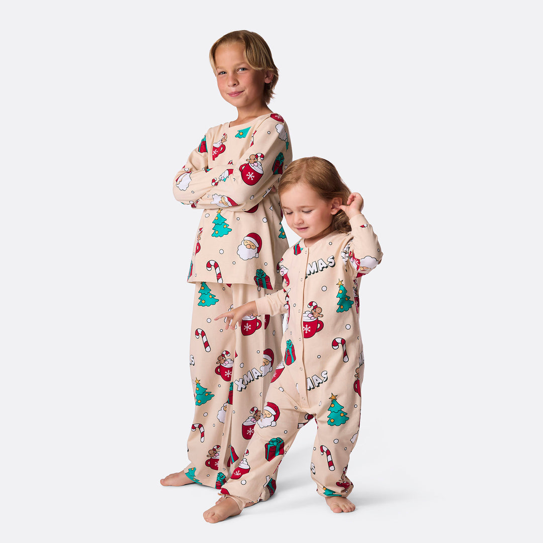 Kids' Beige Xmas Christmas Pyjamas