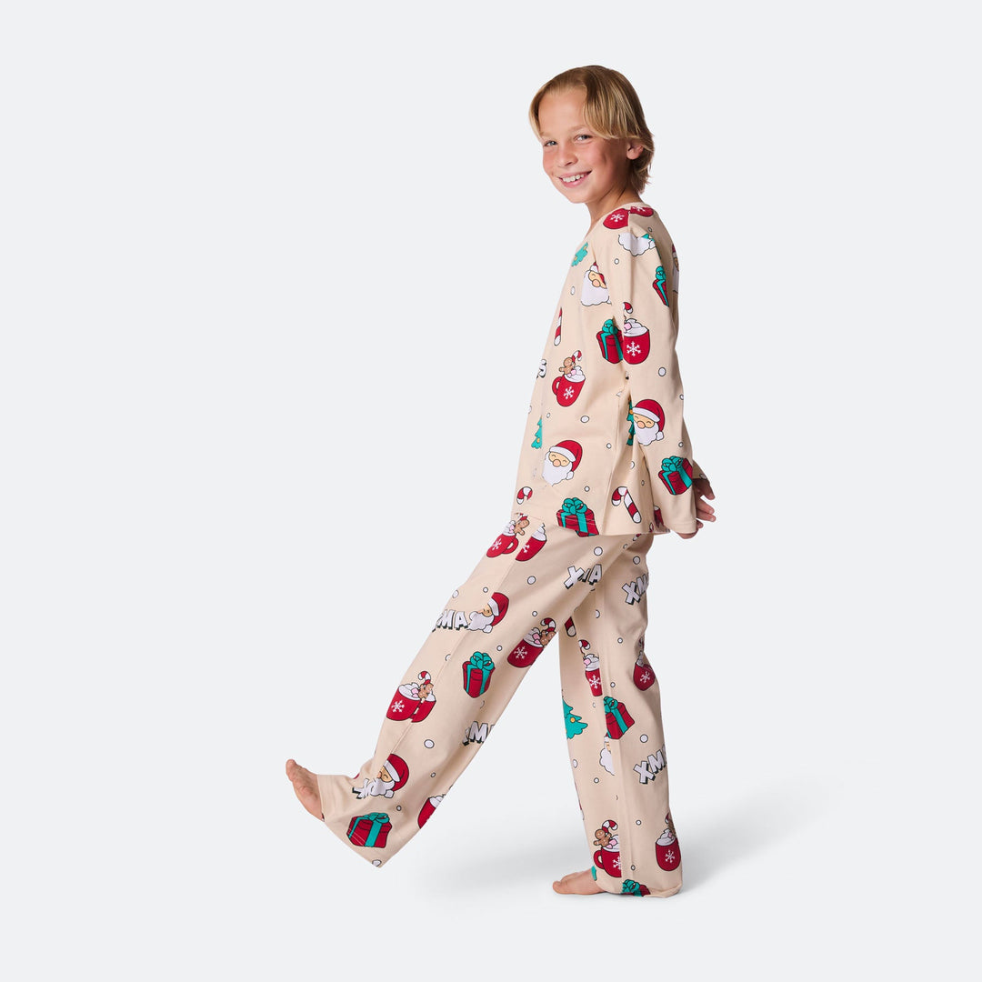 Kids' Beige Xmas Christmas Pyjamas
