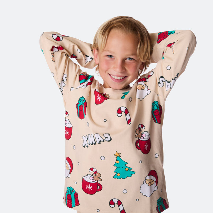 Kids' Beige Xmas Christmas Pyjamas