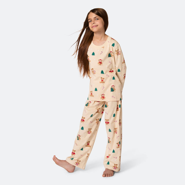Beige Teddy Bear Christmas Pyjamas Family