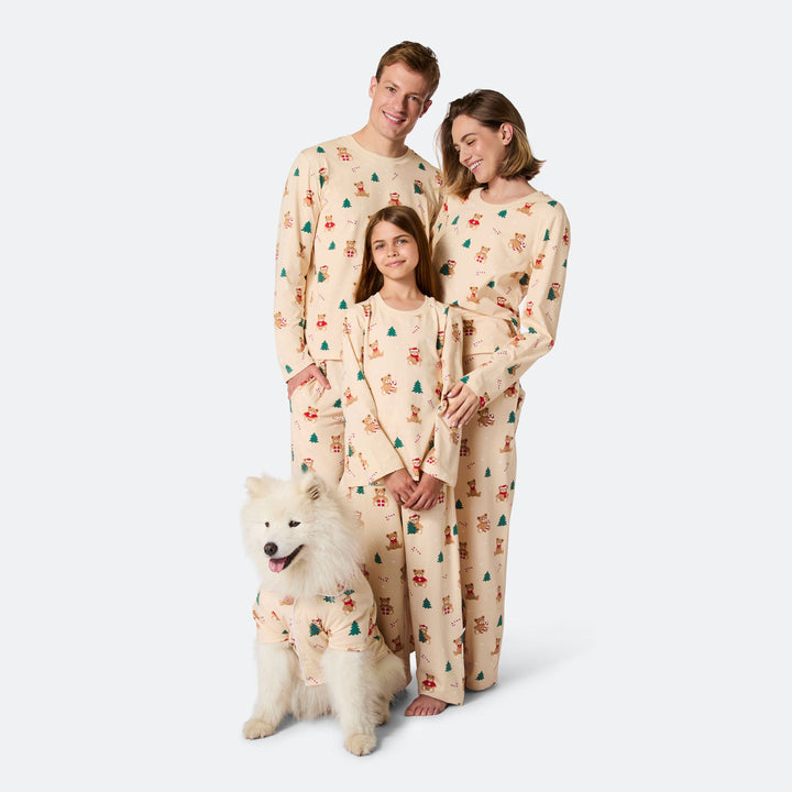 Men's Beige Teddy Bear Christmas Pyjamas