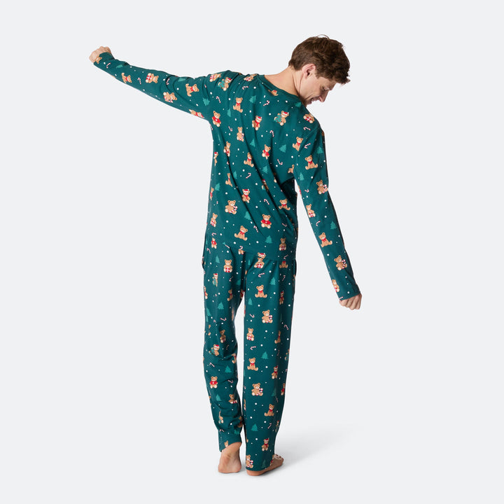 Men's Green Teddy Bear Christmas Pyjamas