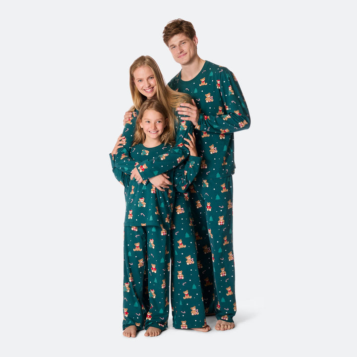 Men's Green Teddy Bear Christmas Pyjamas
