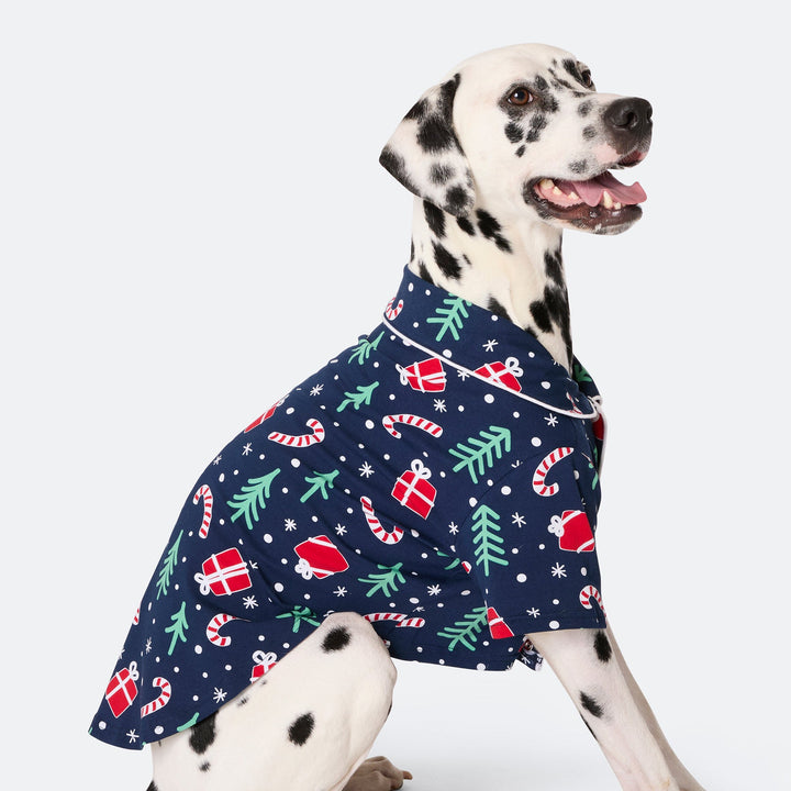 Dogs' Blue Christmas Pattern Christmas Pyjamas