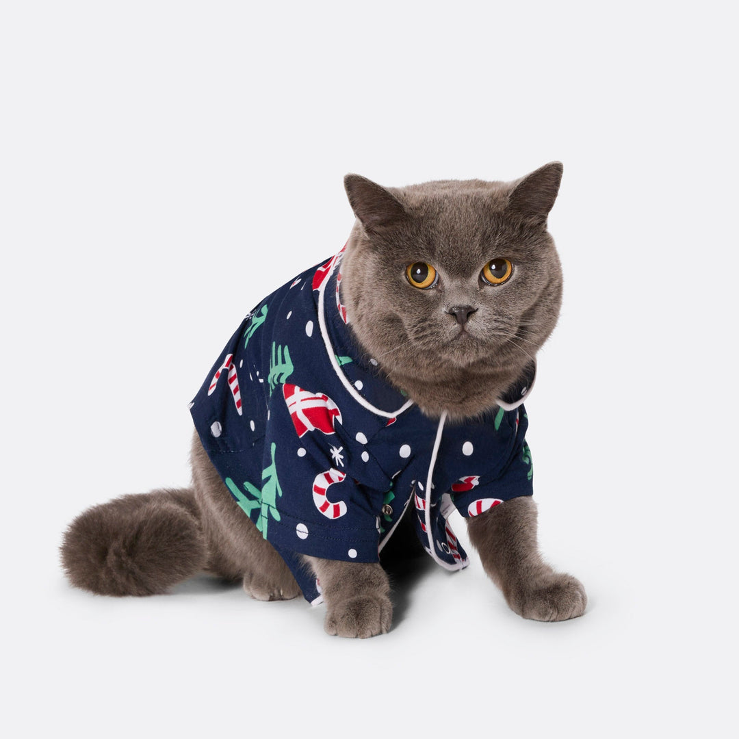 Cats' Blue Christmas Pattern Christmas Pyjamas