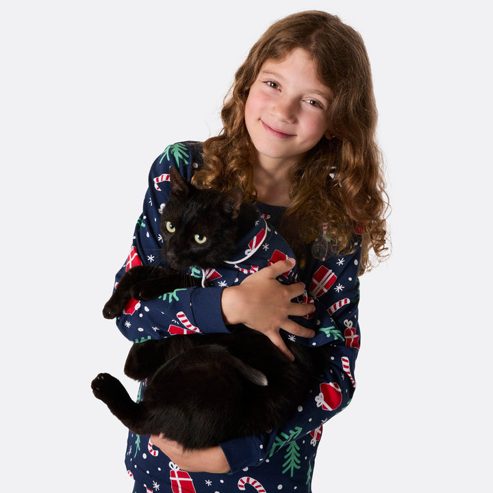 Cats' Blue Christmas Pattern Christmas Pyjamas