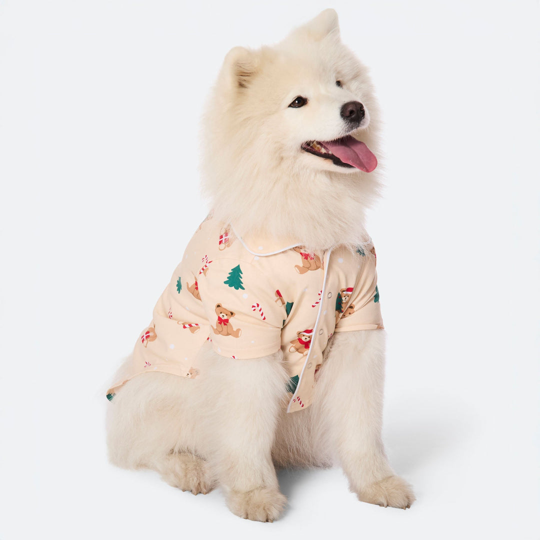 Dogs' Beige Teddy Bear Christmas Pyjamas