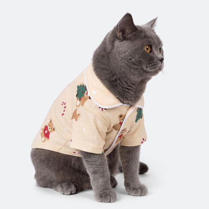 Cats' Beige Teddy Bear Christmas Pyjamas