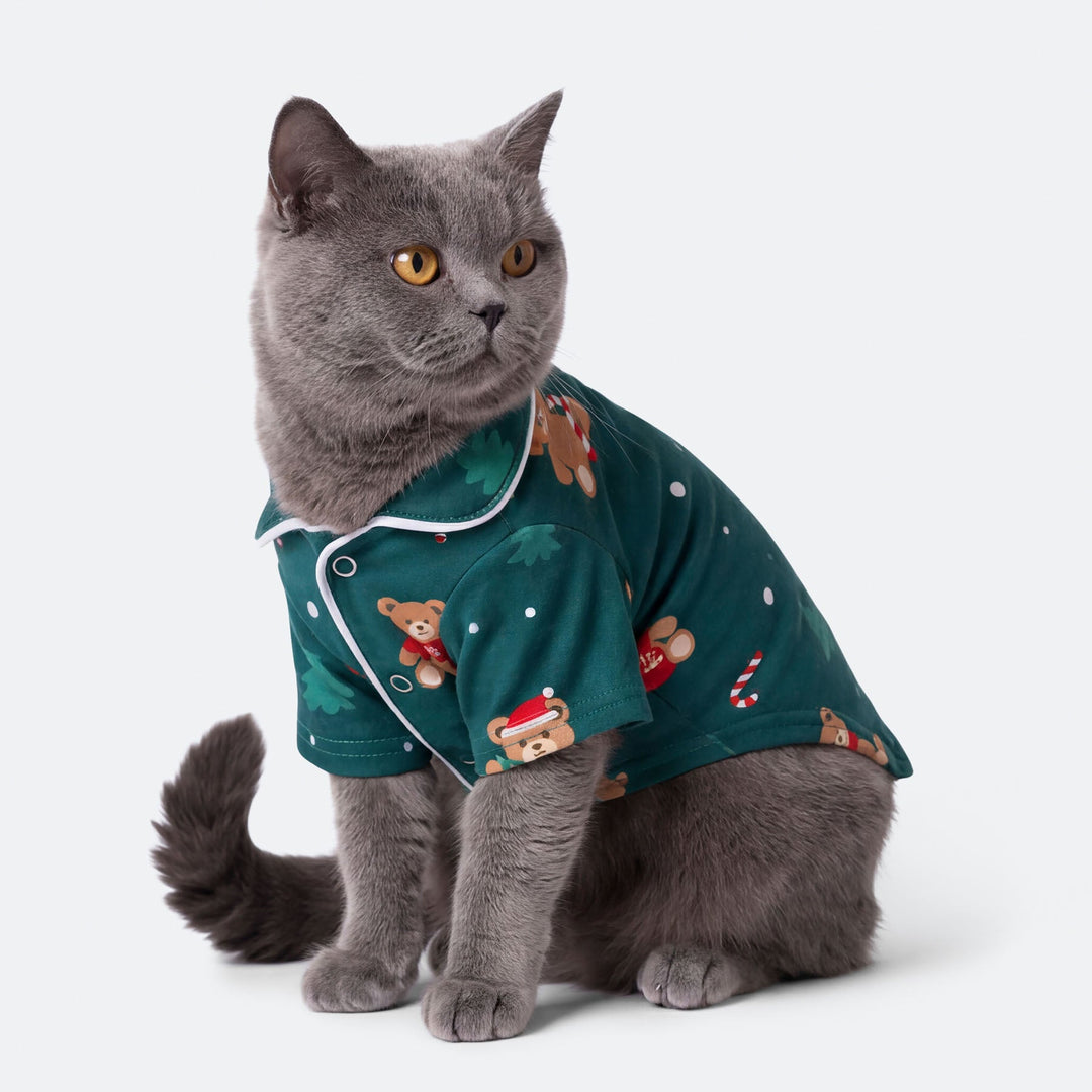 Cats' Green Teddy Bear Christmas Pyjamas