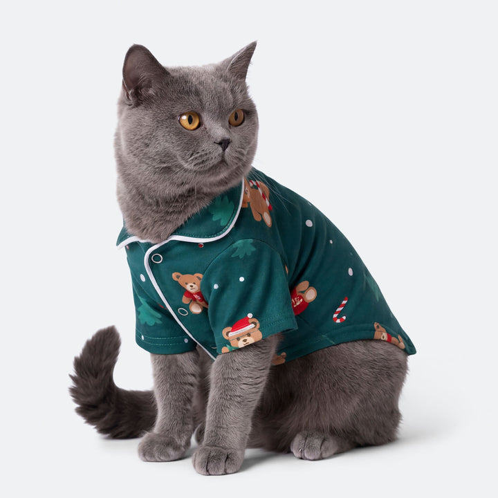 Cats' Green Teddy Bear Christmas Pyjamas