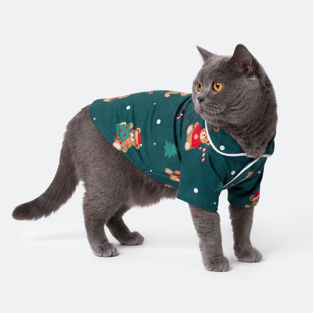 Cats' Green Teddy Bear Christmas Pyjamas