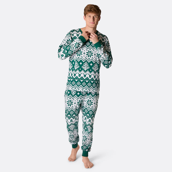 Men's Green Christmas Knit Christmas Pyjamas